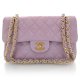 CHANEL Lambskin Quilted CC Pearl Crush Mini Rectangular Flap Lilac