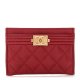 Chanel Boy Card Holder Red