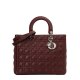 Dior Lambskin Cannage Large Lady Maroon