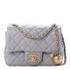 CHANEL Lambskin Quilted CC Pearl Crush Mini Rectangular Flap Light Grey