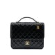 CHANEL Patent Quilted Backpack Black