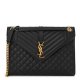 Saint Laurent Mixed Matelasse Triquilt Monogram Satchel Black