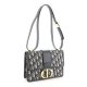 Dior 30 Montaigne Flap Bag Oblique Canvas Blue handbag