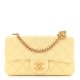 CHANEL Lambskin Quilted Mini Rectangular Flap Yellow