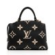 Louis Vuitton Petit Palais Bag in Black and Beige Monogram Empreinte Leather