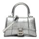 Balenciaga Metallic Shiny Crocodile Embossed Hourglass