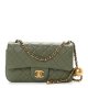 CHANEL Lambskin Quilted CC Pearl Crush Mini Rectangular Flap Green