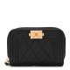 Chanel Boy Zip Around Coin Purse Wallet Black