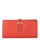 Hermes Epsom Bearn Gusset Wallet handbag red