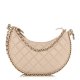 CHANEL Lambskin Quilted Small Hobo Bag Beige