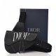 Christian Dior Grained Calfskin Logo Saddle Messenger Bag