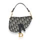 Dior Oblique Mini Saddle Bag Blue and Black