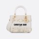 Dior Medium Lady D-Lite Bag White D-Lace Embroidery