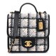 CHANEL Tweed Calfskin School Memory Flap Ecru