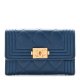 Chanel Boy Flap Card Holder Wallet Blue