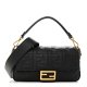 Fendi Nappa FF 1974 Embossed Baguette Black