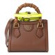 Gucci Mini Diana Dome Tote Bag Cuir Yellow Fluo
