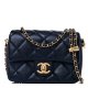 CHANEL Lambskin Quilted CC Pearl Crush Mini Rectangular Flap Black Reps