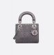 Dior Mini Lady Dior Bag Gray Strass Cannage Satin