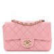 CHANEL Lambskin Quilted Mini Rectangular Flap Pink
