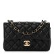 CHANEL Lambskin Quilted CC Pearl Crush Mini Rectangular Flap Black