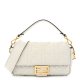 Fendi Nappa FF 1974 Embossed Baguette White