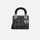 Dior Black Crystal Satin Mini Lady Dior Tote Bag