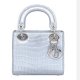 Dior Crocodile Mini Lady Dior Bag Grey