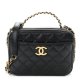 CHANEL Caviar Quilted Small Pick Me Up Vanity Case Black