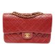 Chanel Diamond Quilted Timeless Lambskin Flap Bag Red