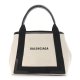 Balenciaga Canvas S Navy Cabas Natural Black