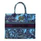 Dior Canvas Embroidered Voyage Book Tote Celestial Blue