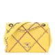 CHANEL Lambskin Small Entwined Chain Flap Yellow