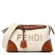 Fendi Canvas Vitello Logo Ajour Embroidered Medium By The Way Boston Bag Reps
