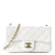 CHANEL Lambskin Quilted CC Pearl Crush Mini Rectangular Flap White Handbag