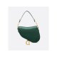Dior Saddle Bag With Strap Pine Green Grained Calfskin