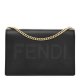 Fendi Vitello King Black Tamponato Logo Embossed Medium Wallet On Chain Rep
