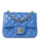 CHANEL Lambskin Quilted CC Pearl Crush Mini Rectangular Flap Blue