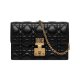 Dior Black Cannage Leather Dioraddict Wallet On Chain