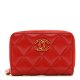 Chanel 19 Zip Around Coin Purse Wallet Red