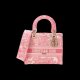 Dior Pink/White Canvas Toile De Jouy Medium Lady D-Lite Tote