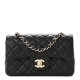 CHANEL Lambskin Quilted Mini Rectangular Flap Black