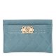 Chanel Boy Card Holder Light Blue