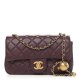 CHANEL Lambskin Quilted CC Pearl Crush Mini Rectangular Flap Burgundy