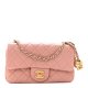CHANEL Lambskin Quilted CC Pearl Crush Mini Rectangular Flap Dark Pink