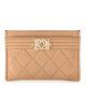Chanel Boy Card Holder Beige