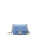 Denim Blue Gold Tone Chain Shoulder Bag