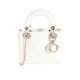 Dior White Deerskin Rose Lady Dior Mini