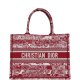Dior Canvas Embroidered Voyage Book Tote Celestial Red Large