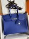Hermes Birkin 25 30 35 Epsom Handbag in Bleu ?lectrique